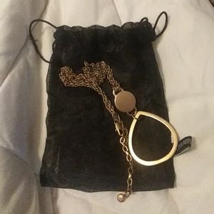 Dyberg kern gold teardrop chain necklace.